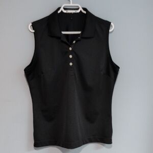 Nike Golf Dri-Fit Sleeveless Black Polo Top - Classic Women’s Knit Size XL